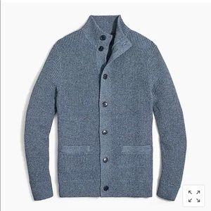 J. Crew Marled Cotton Mockneck Cardigan (NWT)